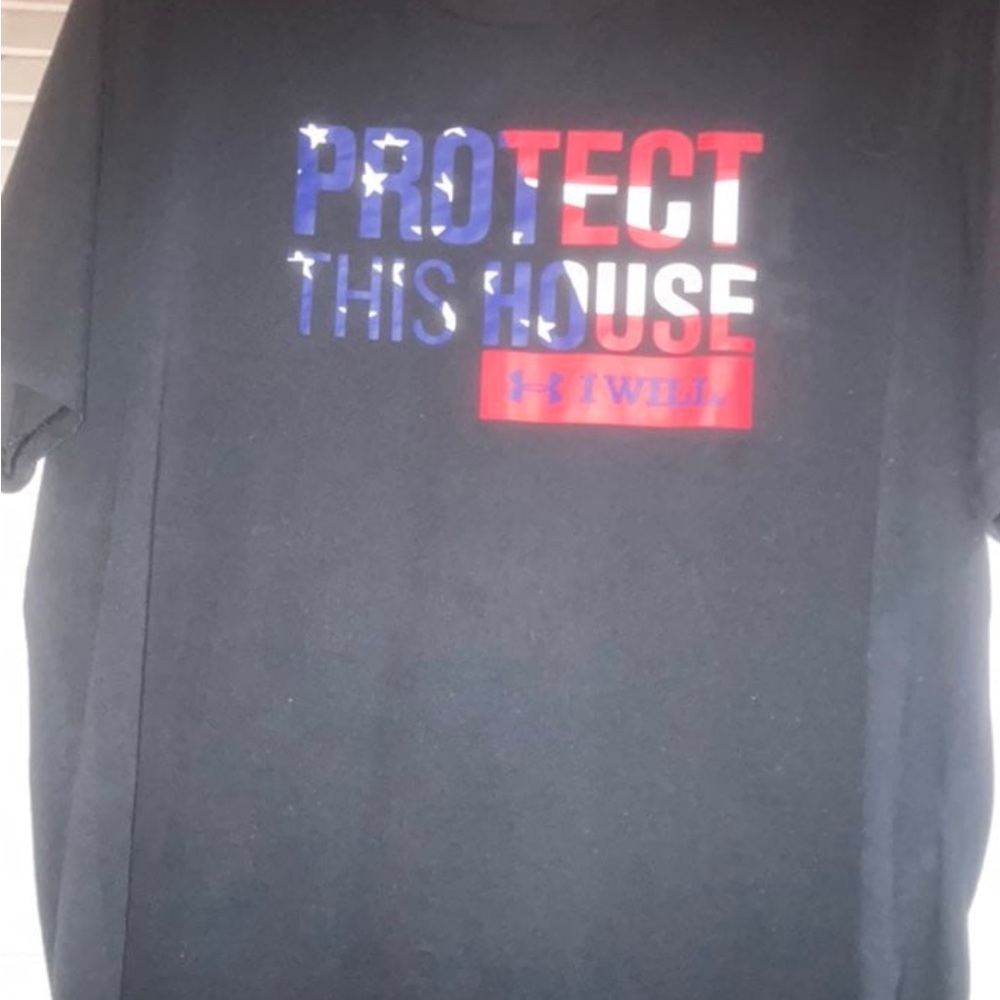 Under Armour Black Tee with Patriotic Graphic